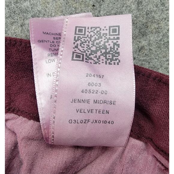 True Religion Jeans Womens 27 Burgundy Jennie Midrise Velveteen Skinny Stretch - Picture 7 of 16